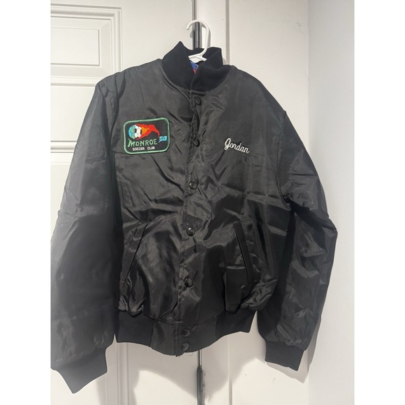 Vintage Rennoc Connecticut Soccer Patches Jacket Embroidered Jordan Youth L Boys